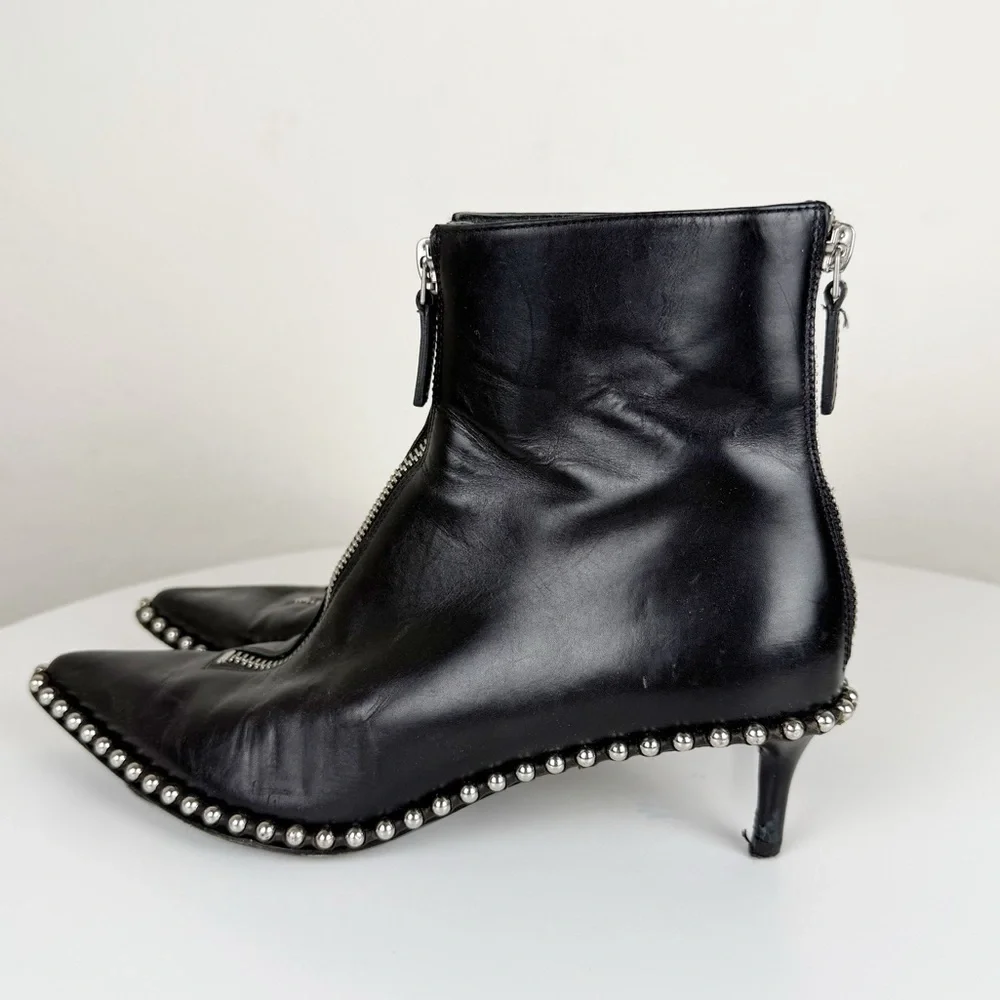 Alexander Wang Eri Studded Leather Ankle Boots In Black